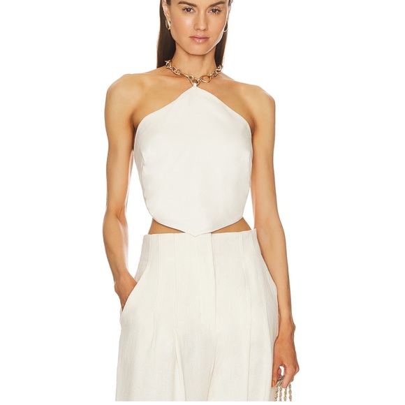 Brand new with tag Olivine top navy blue silk Cult Gaia size S - Picture 8 of 9